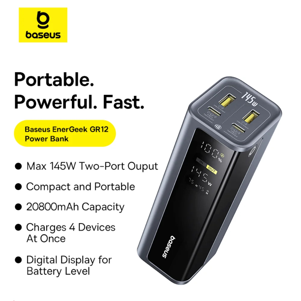 Accessories For Android Tablet - Baseus 145W Power Bank 20800mAh with