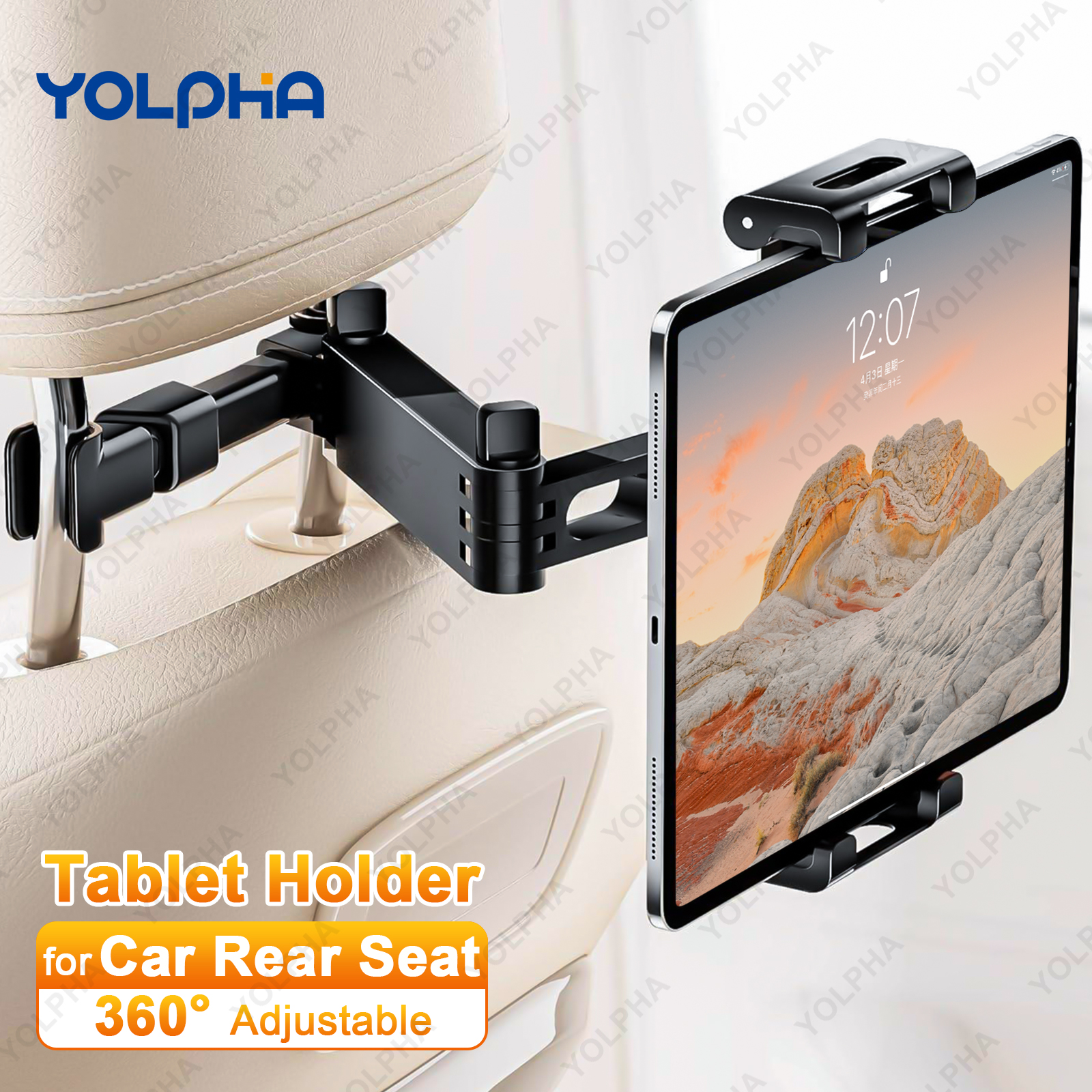 Toddler Tablet Accessories - Car Headrest Phone Tablet Holder Adjustable