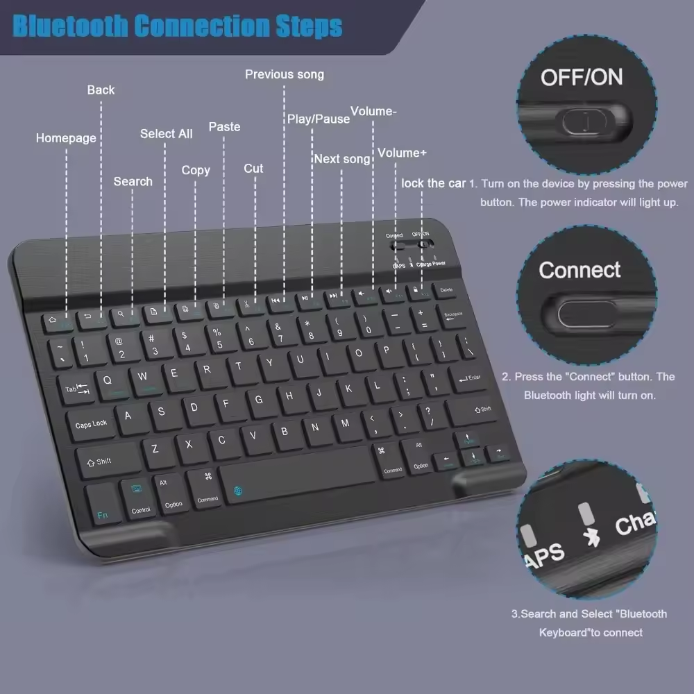 Bluetooth Wireless Keyboard Un – обзор и цена Accessories For Android Tablet