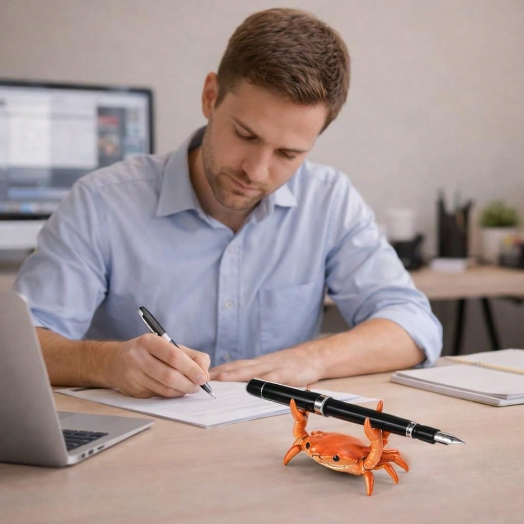 1Pcs Crab Pen Holder for Desk, – обзор и цена Office Table Accessories Unique