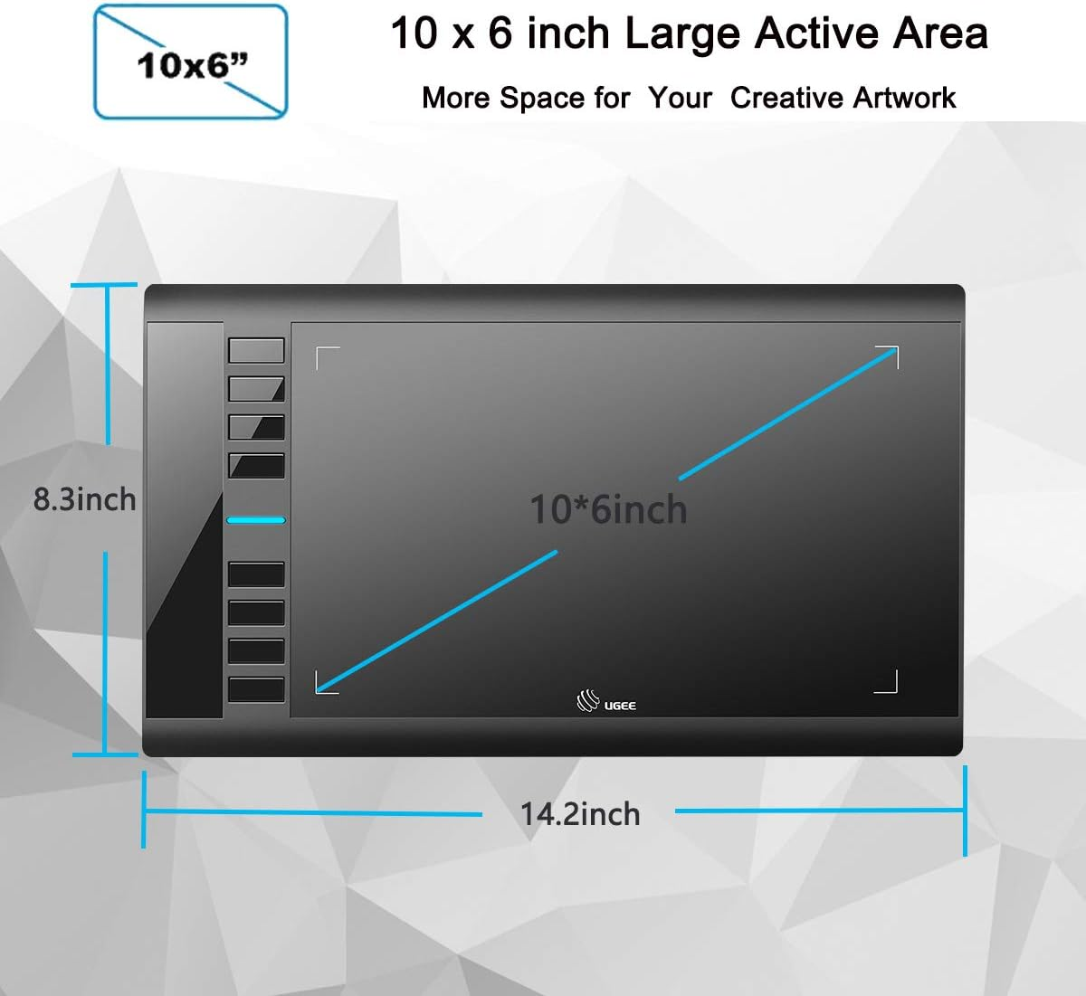 UGEE M708 10x6 Inches Graphics – обзор и цена Graphic Tablet Accessories