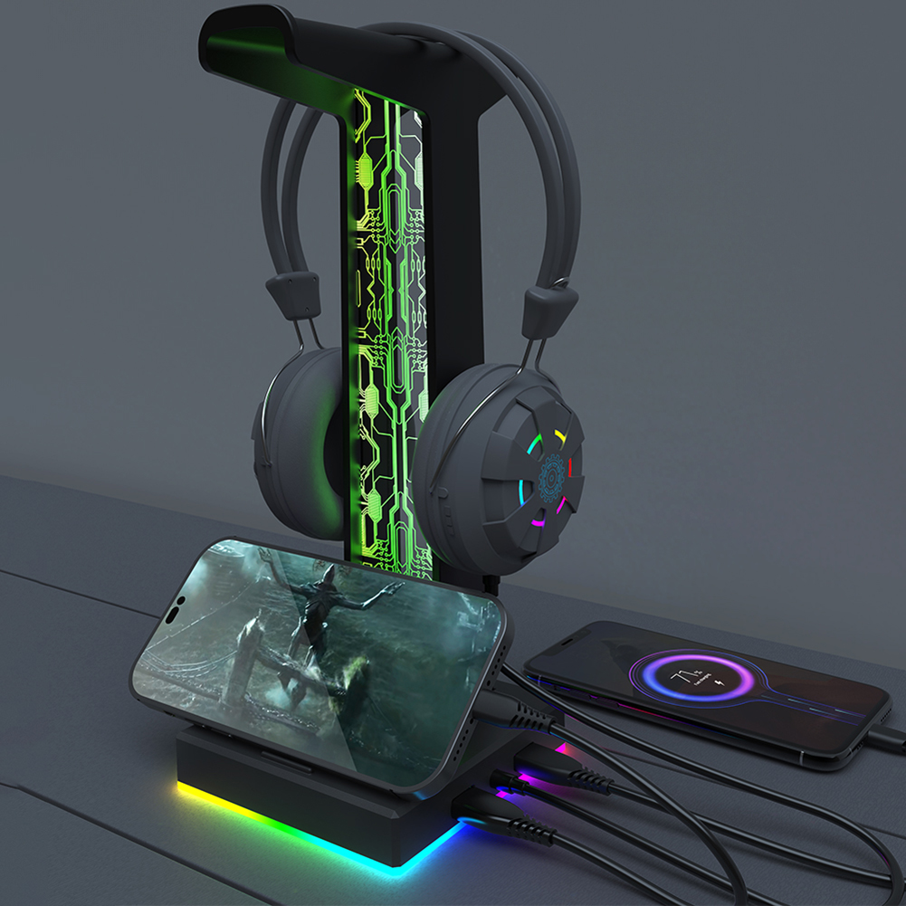 RGB Gaming Headphone Stand Dua – обзор и цена Tablet Accessories Aesthetic