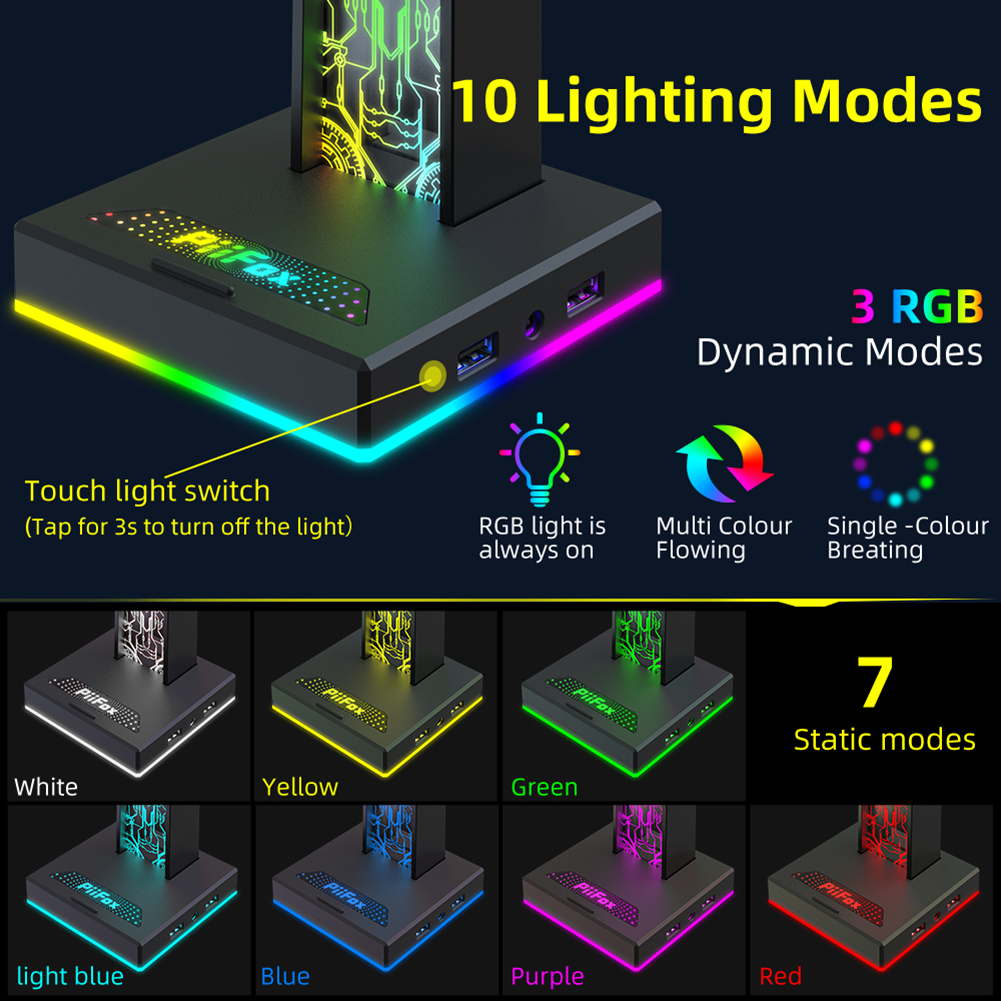 RGB Gaming Headphone Stand Dua – обзор и цена Tablet Accessories Aesthetic